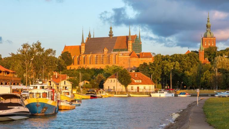 Frombork Basilica seen from the marina. Frombork, Warmian-Masurian, Poland. shutterstock_1498368971.jpg